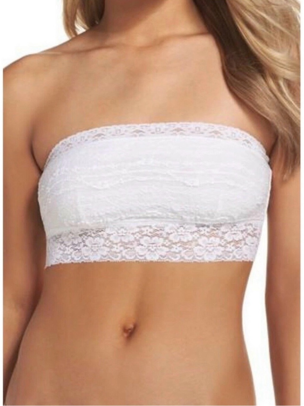 FREE PEOPLE Large White Lace Strapless BandeauTop. Excellent condition no flaws